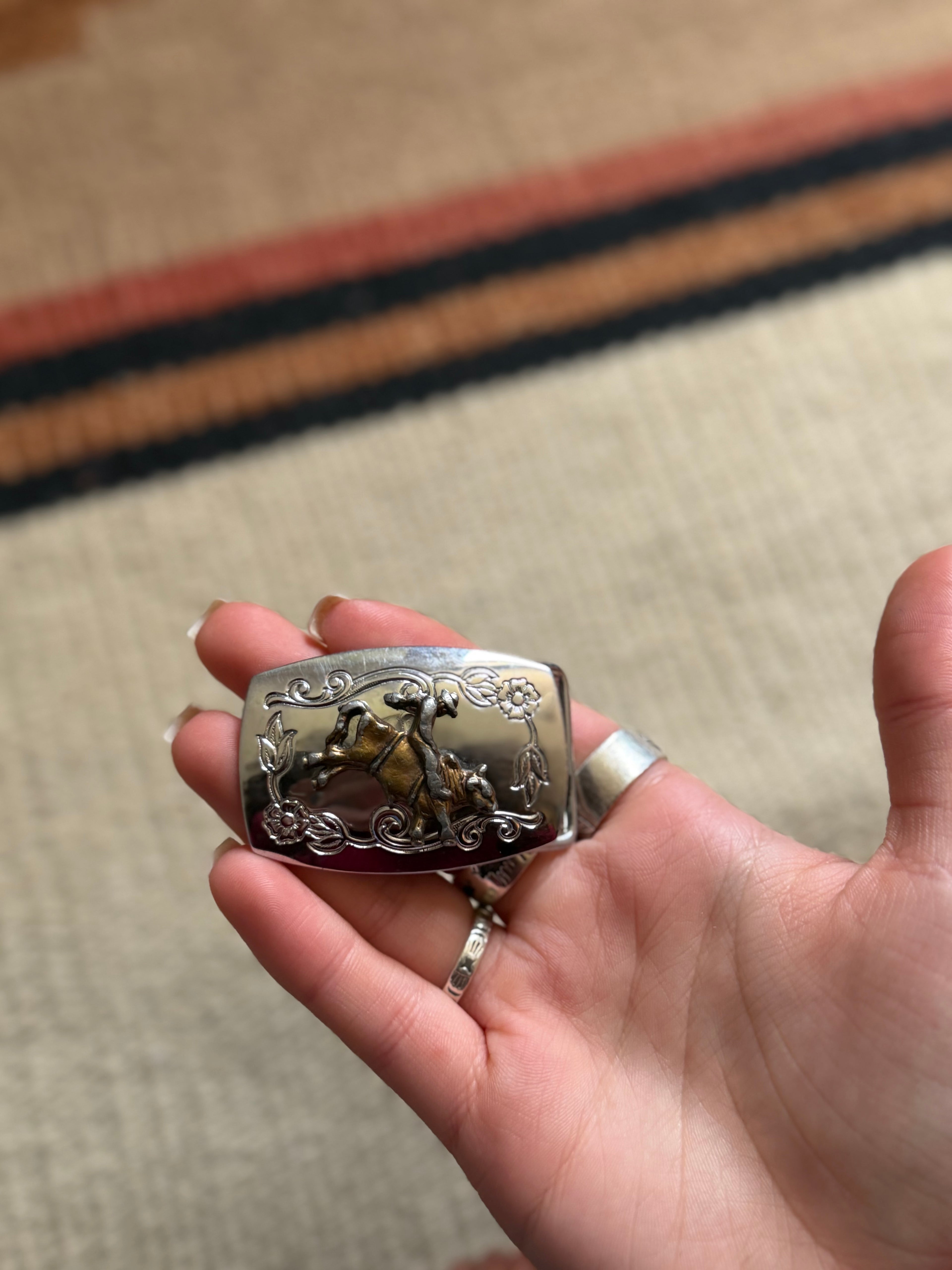 Rodeo Cowboy Mini Belt Buckle