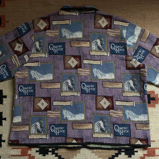 Vintage Quarterhorse Multicolored Sweater Jacket, 3XL for Women