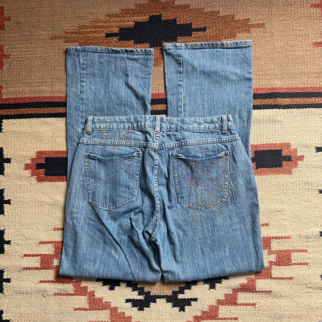 Bejeweled Bootcut Wranglers 33”