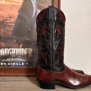 Vintage Dan Post Fire Inlay Cowboy Boots, Women’s 7