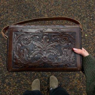 1950s Dark Leather Cowgirl Purse