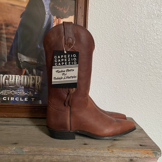 Brown Concho Cowboy Boots - Men’s 7 & 8 / Women’s 8.5, 9.5 & 10