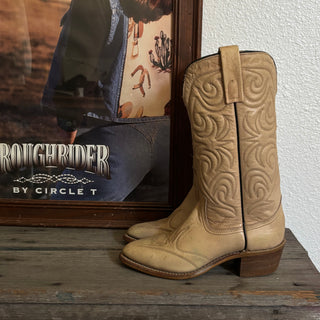 Cream Texas Cowboy Boots - Women’s 6