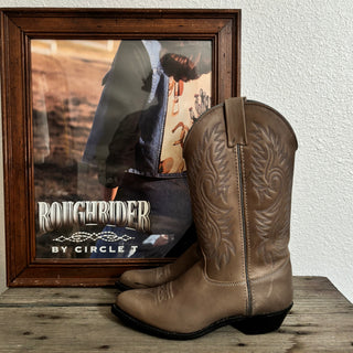 Grey / Brown Texas Cowboy Boots - Women’s 8