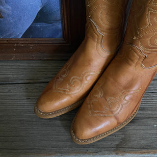 Marbled Leather Cowboy Boots - Women’s 6.5