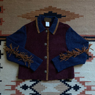Vintage Rare Roughrider Fringe Fleece Jacket, Small for Women