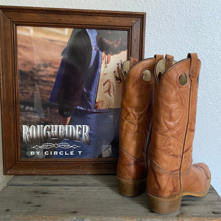 Brown 70s Cowboy Boots - Men’s 9 D / Women’s 10.5