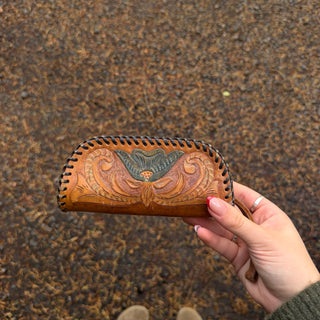 Tiny Tooled Leather Cowgirl Coin Purse