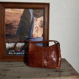 Vintage Chestnut Checkered Leather Bag