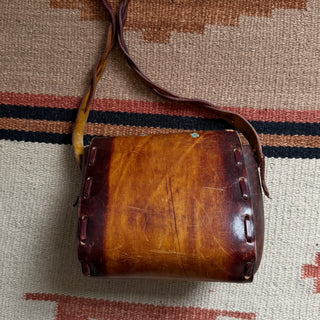 1970s Tooled and Painted Floral Purse