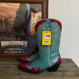 Pink & Blue Cowboy Boots - Women’s 7.5