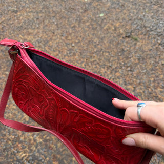 Red Tooled Leather Cowgirl Purse