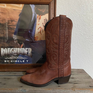 Braided Brown Cowboy Boots - Men’s 7.5 & 8.5 / Women’s 9 & 10