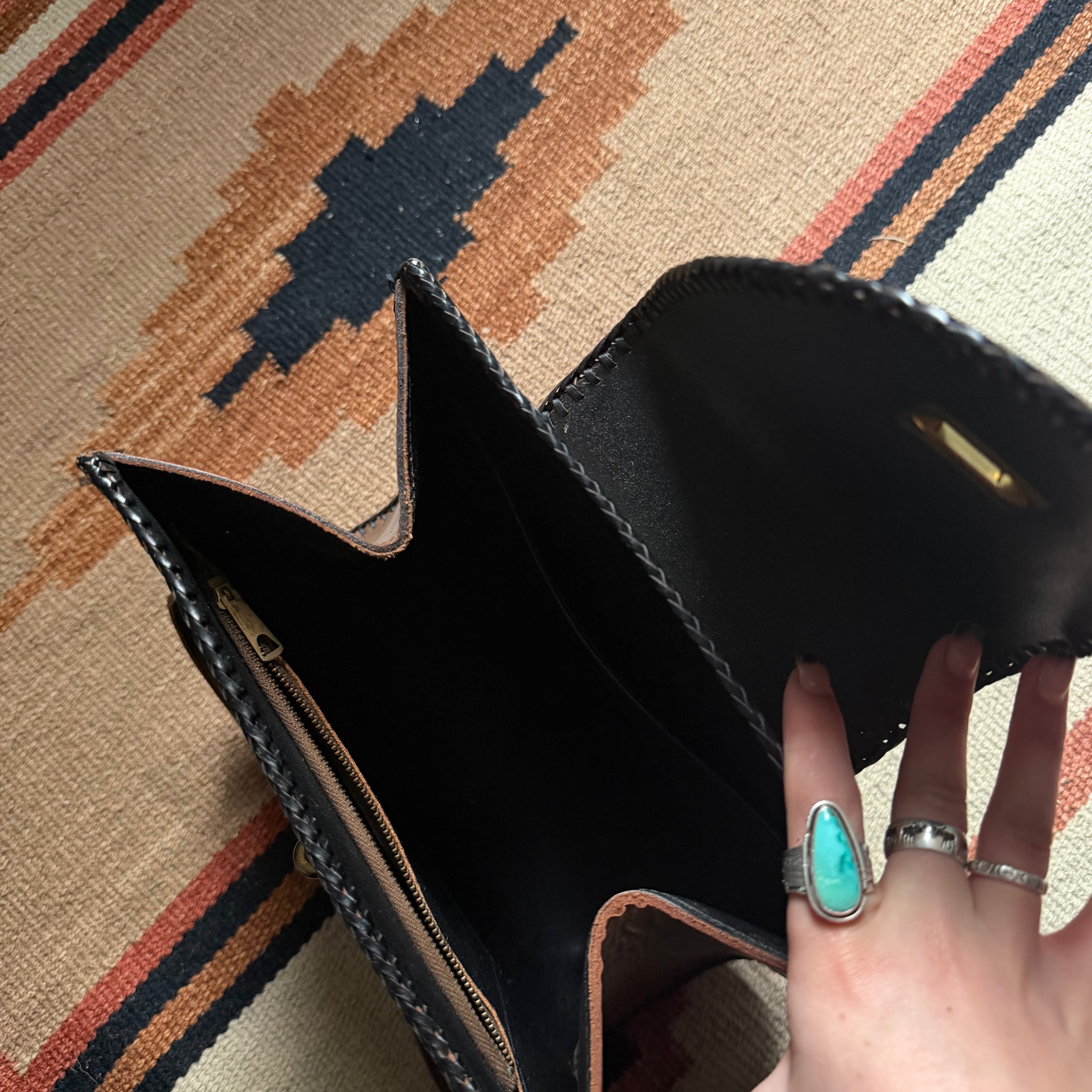 1950s Cowgirl Granny Leather Suede Purse