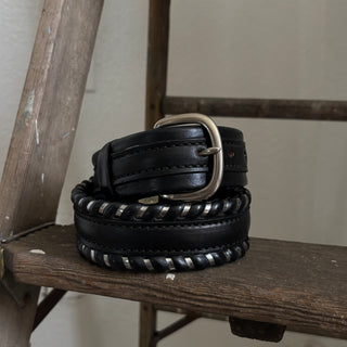 Twisted Black Belt - Sizes 25” - 27”