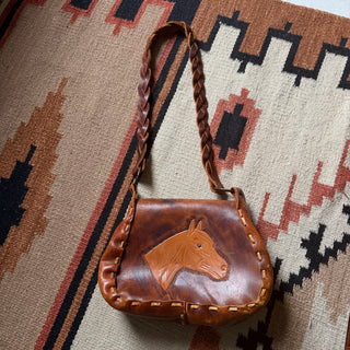 80s Cowgirl Tooled Leather Bag for Women