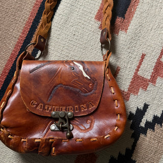 80s Cowgirl Tooled Leather Bag for Women