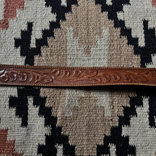 Tooled Leather Western Belt - 35” - 37”