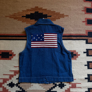 Vintage Denim America Vest, Small for Women