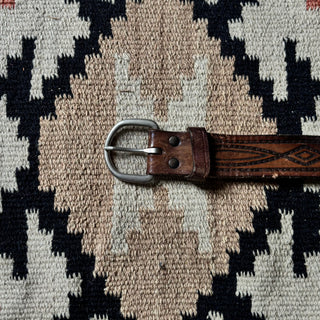 Stitched Western Leather Belt - 40” - 43”
