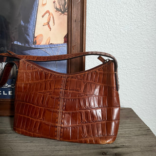 Vintage Chestnut Checkered Leather Bag
