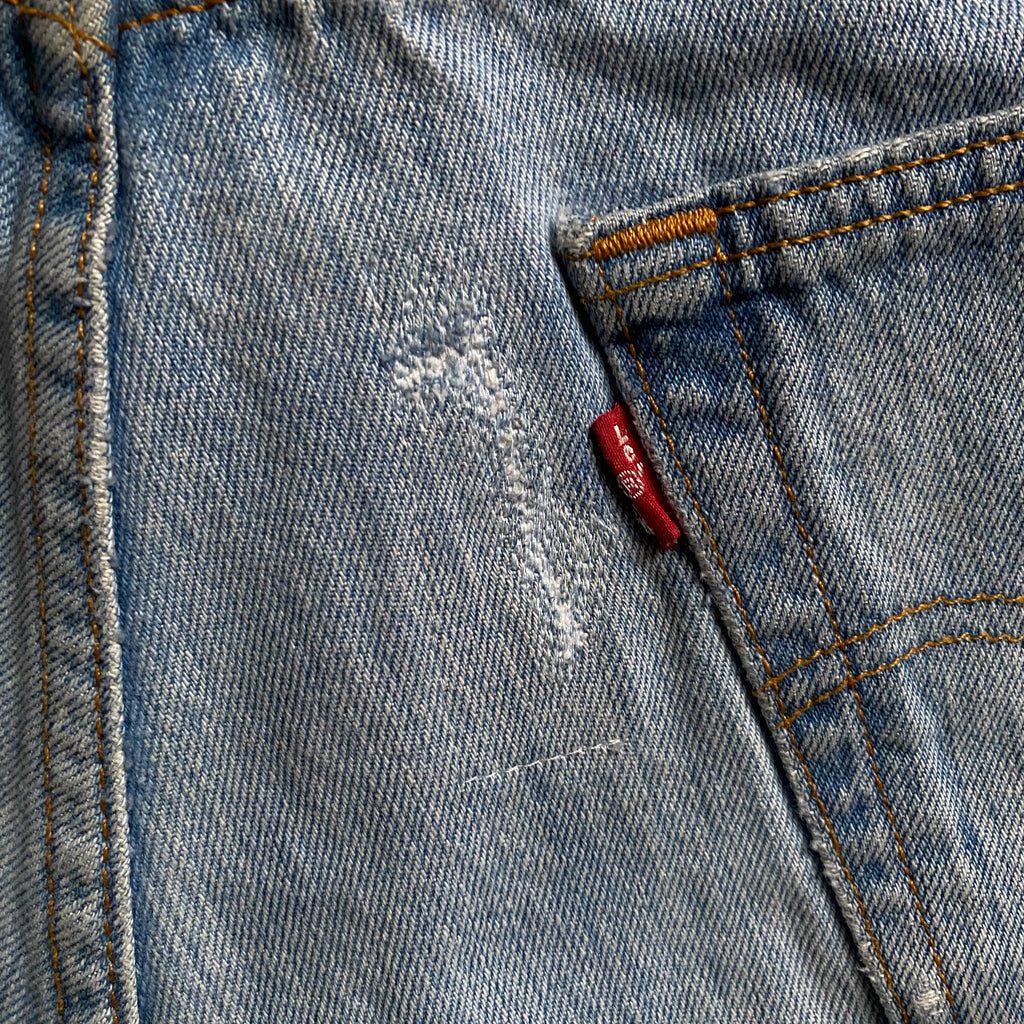 Faded Blue Cutoff Levi Shorts 33”