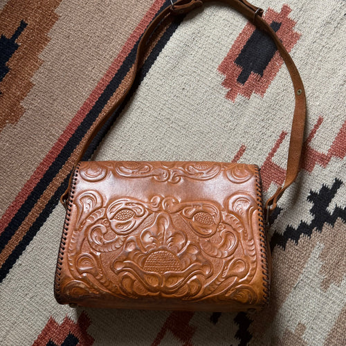 60s Tooled Leather Granny Bag