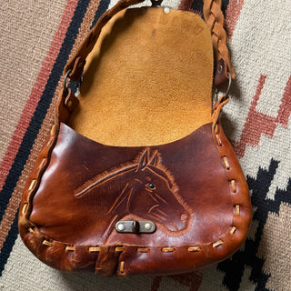 80s Cowgirl Tooled Leather Bag for Women