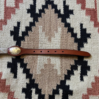 Brown Leather Concho Belt - 24” - 27”