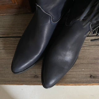 Navy Fringe Cowboy Boots - Women’s 7.5