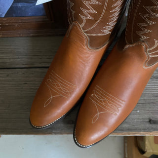 Burnt Orange Texas Cowboy Boots - Women’s 6.5, 8.5, 9, 9.5 & 10