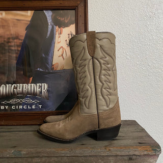 Tan Suede Cowboy Boots - Women’s 6.5