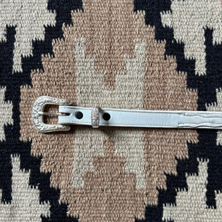 White Nocona Concho Belt - Sizes 27” - 30”