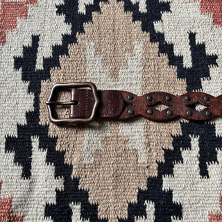 Cutout Leather Fossil Belt - 36” - 39”