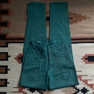 Vintage Cowgirl Green Ropers 24 inch waist for Women