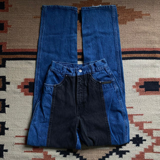 Vintage Black and Blue Rodeo Rockies 24 inch waist for Women