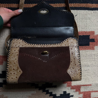 1950s Cowgirl Brown Leather Suede Purse