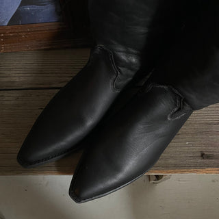 Black Fringe Cowboy Boots - Women’s 10