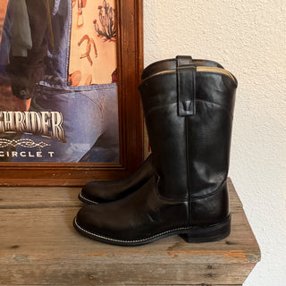Black Roper Round Toe Cowboy Boots - Women’s 7