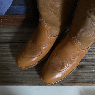 Brown 70s Heel Cowboy Boots - Women’s 7.5 & 8.5