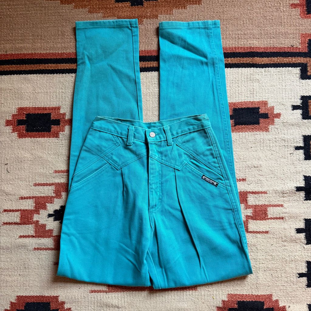 Faded Turquoise Stoney River Jeans 27”
