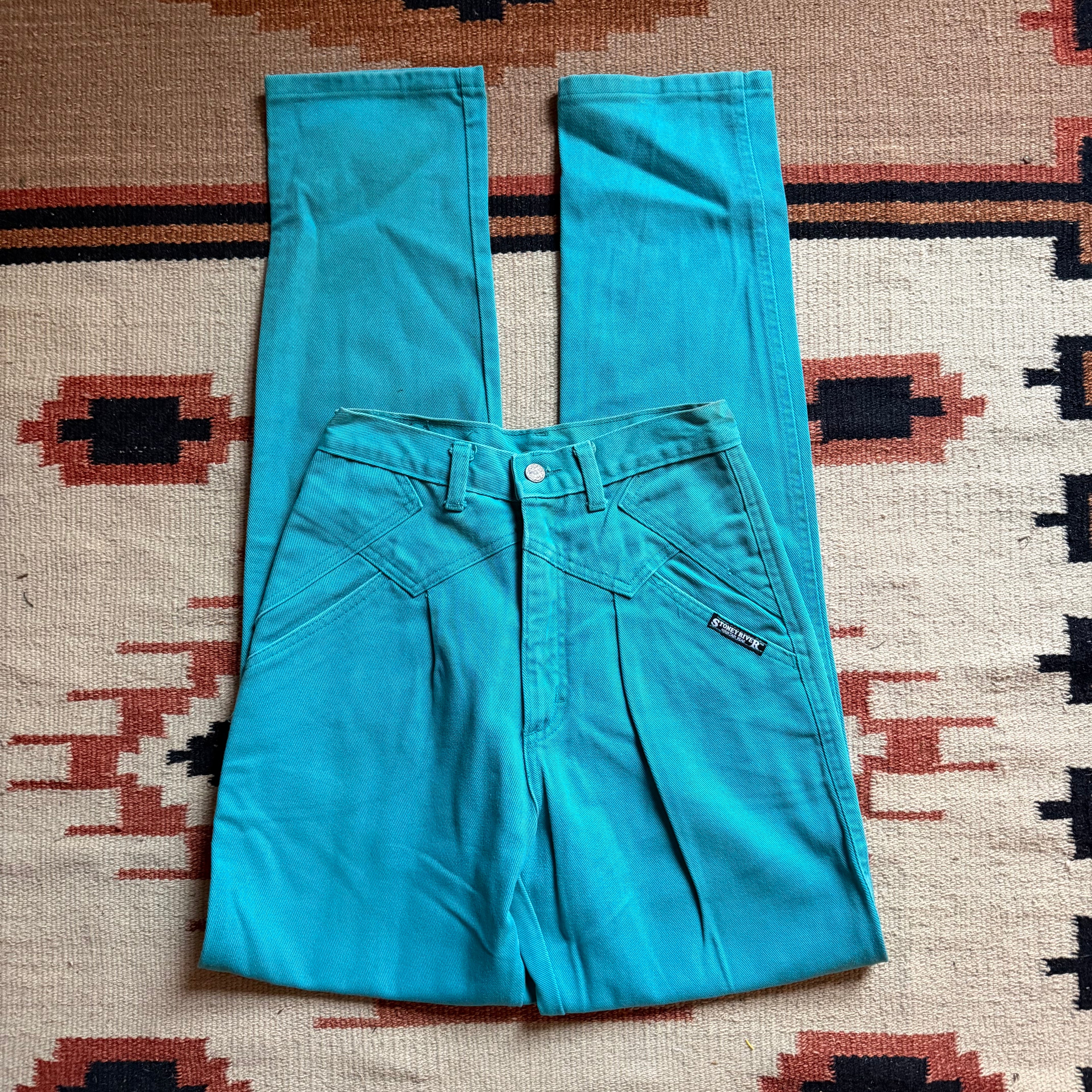 Faded Turquoise Stoney River Jeans 27”