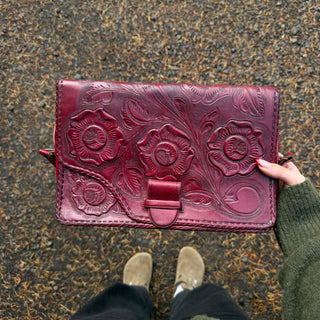 Red Tooled Leather Cowgirl Purse