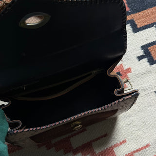1950s Cowgirl Brown Leather Suede Purse