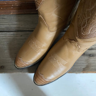 Lizard Print Toe Cowboy Boots - Women’s 6