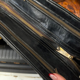 1950s Black Leather Cowgirl Purse