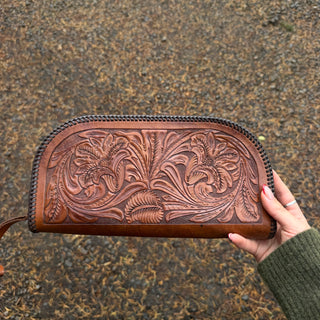 Tooled Leather Cowgirl Clutch