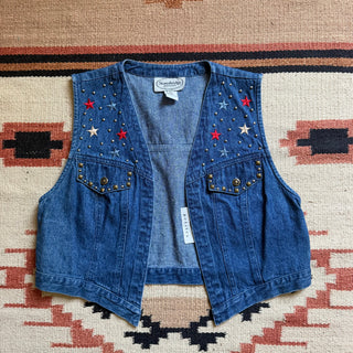 Cowgirl Stars Denim Vest - Medium