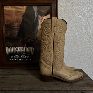 Cream Texas Cowboy Boots - Women’s 6