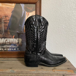 Black Lizard Print Cowboy Boots - Men’s 8 / Women’s 9.5